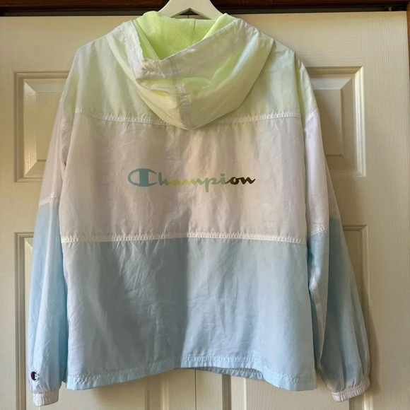 Champion Stadium Color Block Windbreaker Hooded Jacket Women’s size medium - Picture 2 of 11